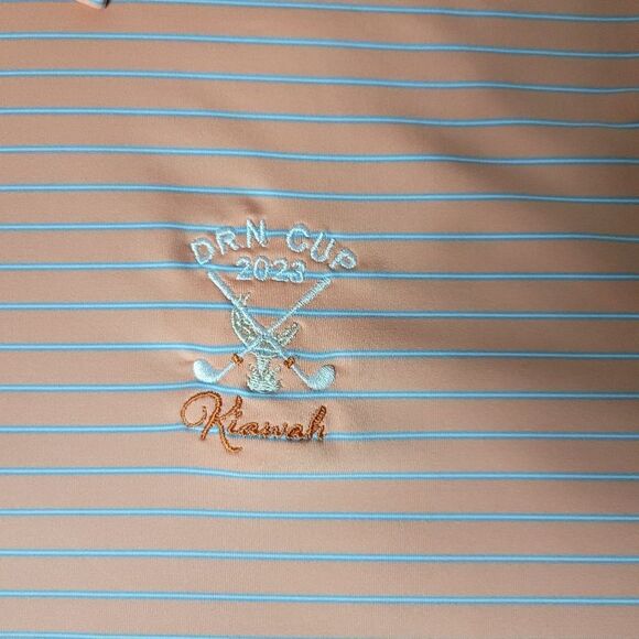 Peter Millar Summer Comfort Men's Golf Polo Shirt Size XL Orange Striped - Picture 4 of 11